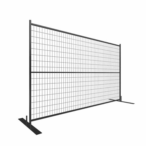 High Quality Removable Black Orange Temporary Fence Galvanized Security Screen with Steel Frame for Sport Backyard